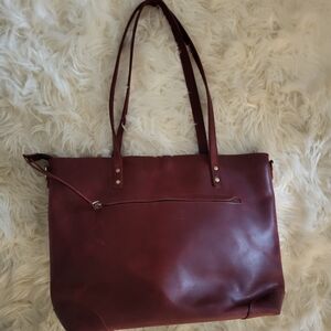 Vintage red leather tote